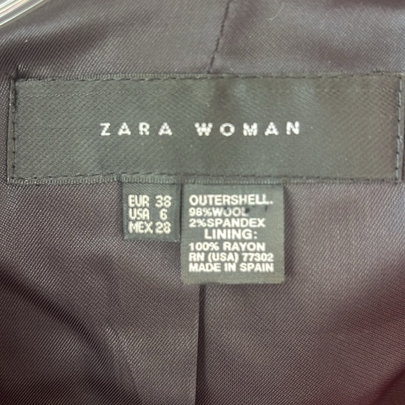 Zara Woman Sz 6 Wool Red Belted  Short Trench Coat Careerwear Contemporary - Picture 3 of 13